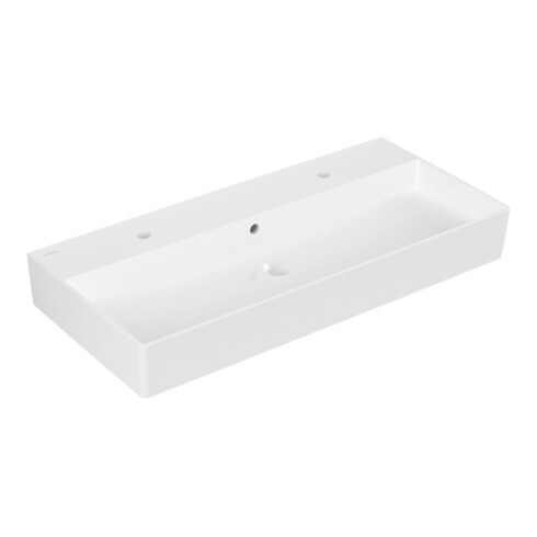 V&B Memento 2.0 Lavabo 100x47 cm, gs, 2xTrous robinet, avec trop-plein, blanc alpin