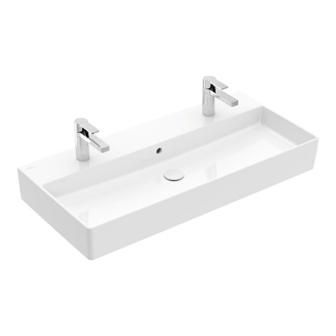V&B Memento 2.0 Lavabo 100x47 cm, gs, 2xTrous robinet, avec trop-plein, blanc alpin