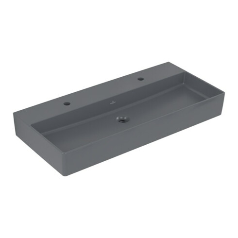 V&B Memento 2.0 Lavabo 100x47 cm, gs, 2xTrous robinet, sans trop-plein, graph. C+