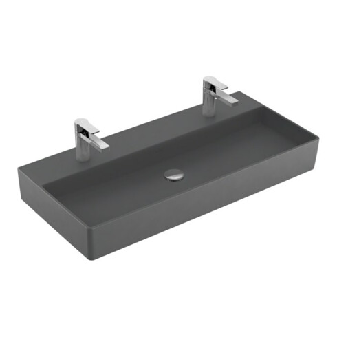 V&B Memento 2.0 Lavabo 100x47 cm, gs, 2xTrous robinet, sans trop-plein, graph. C+