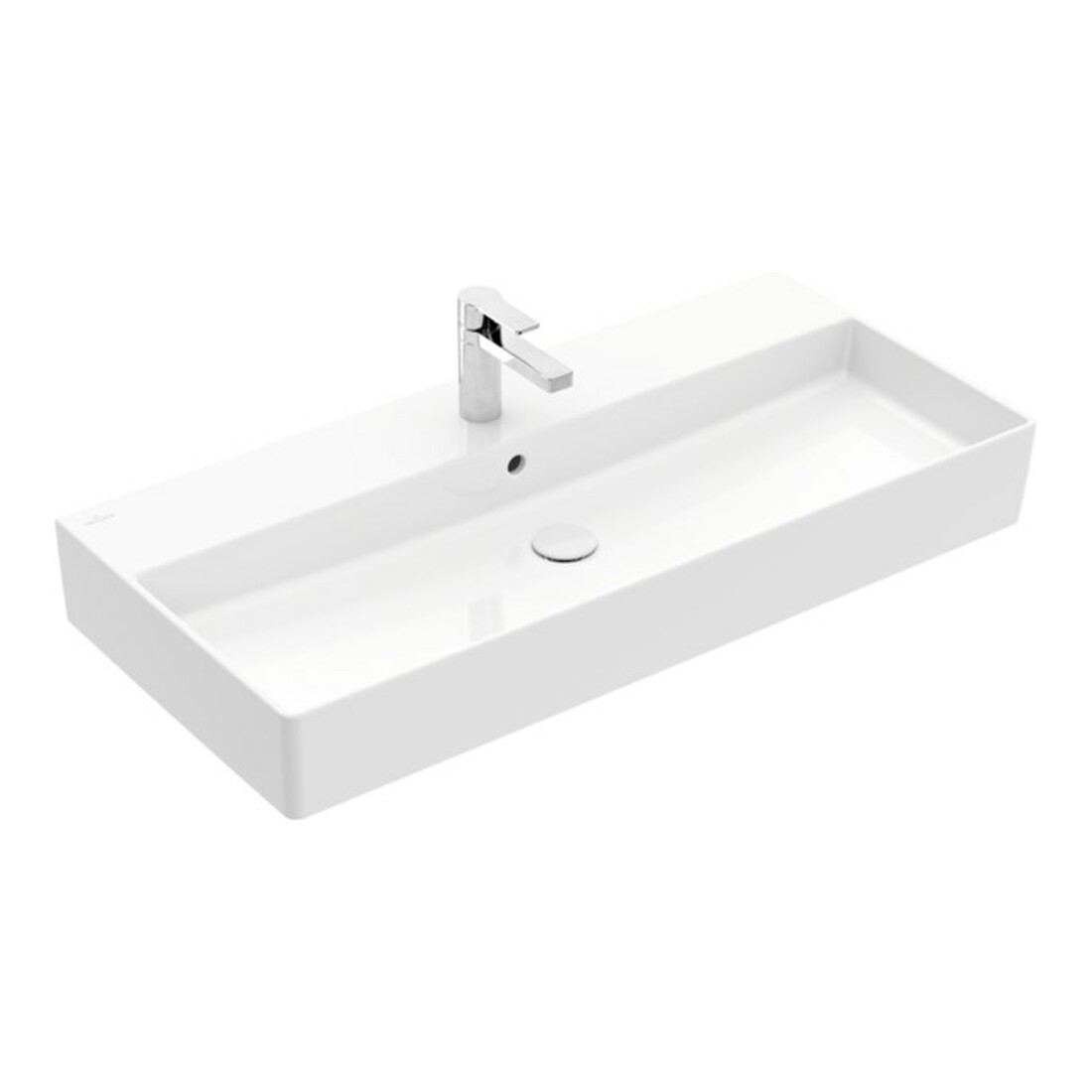 V&B Memento 2.0 Lavabo 100x47 cm, gs, robinet, avec trop-plein, blanc alp C+