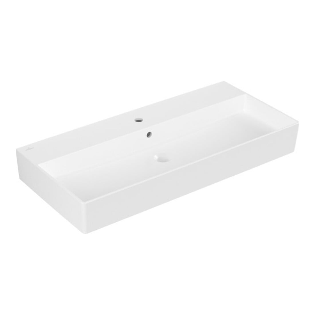 V&B Memento 2.0 Lavabo 100x47 cm, gs, robinet, avec trop-plein, blanc brillant C+