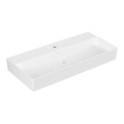V&B Memento 2.0 Lavabo 100x47 cm, gs, robinet, sans trop-plein, blanc alpin