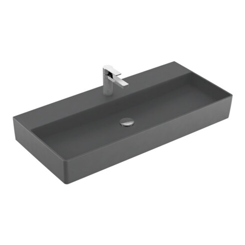 V&B Memento 2.0 Lavabo 100x47 cm, gs, robinet, sans trop-plein, graph. C+