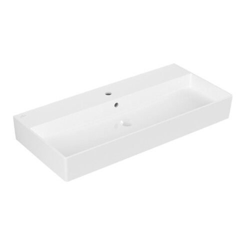 V&B Memento 2.0 Lavabo 100x47 cm, robinet, avec trop-plein, blanc alpin