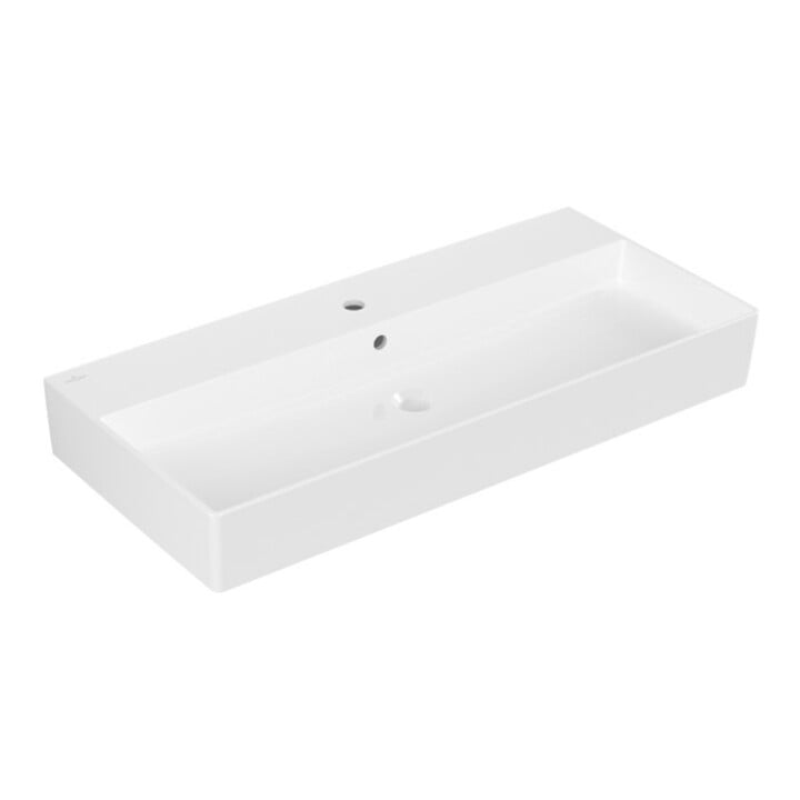 V&B Memento 2.0 Lavabo 100x47 cm, robinet, avec trop-plein, blanc alpin
