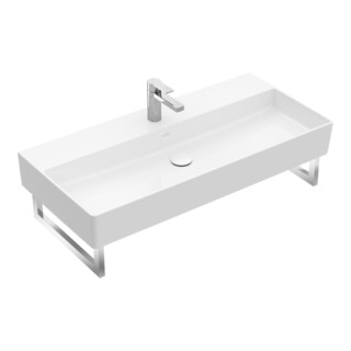 V&B Memento 2.0 lavabo 100x47 cm, robinet, sans trop-plein, P black C-plus