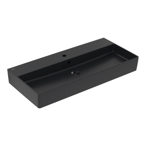 V&B Memento 2.0 Lavabo 100x47 cm, robinetterie, avec trop-plein, P black C-plus