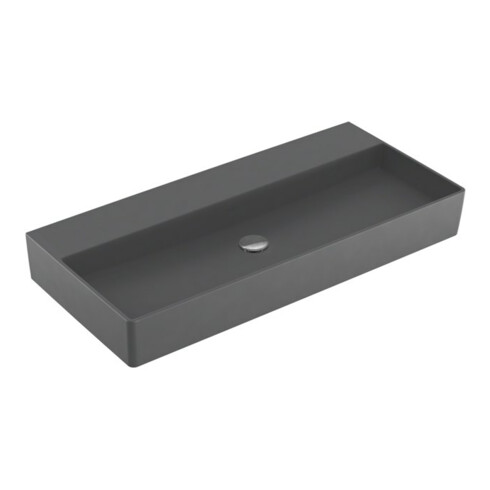 V&B Memento 2.0 Lavabo 100x47 cm, sans trop-plein, graphite C-plus