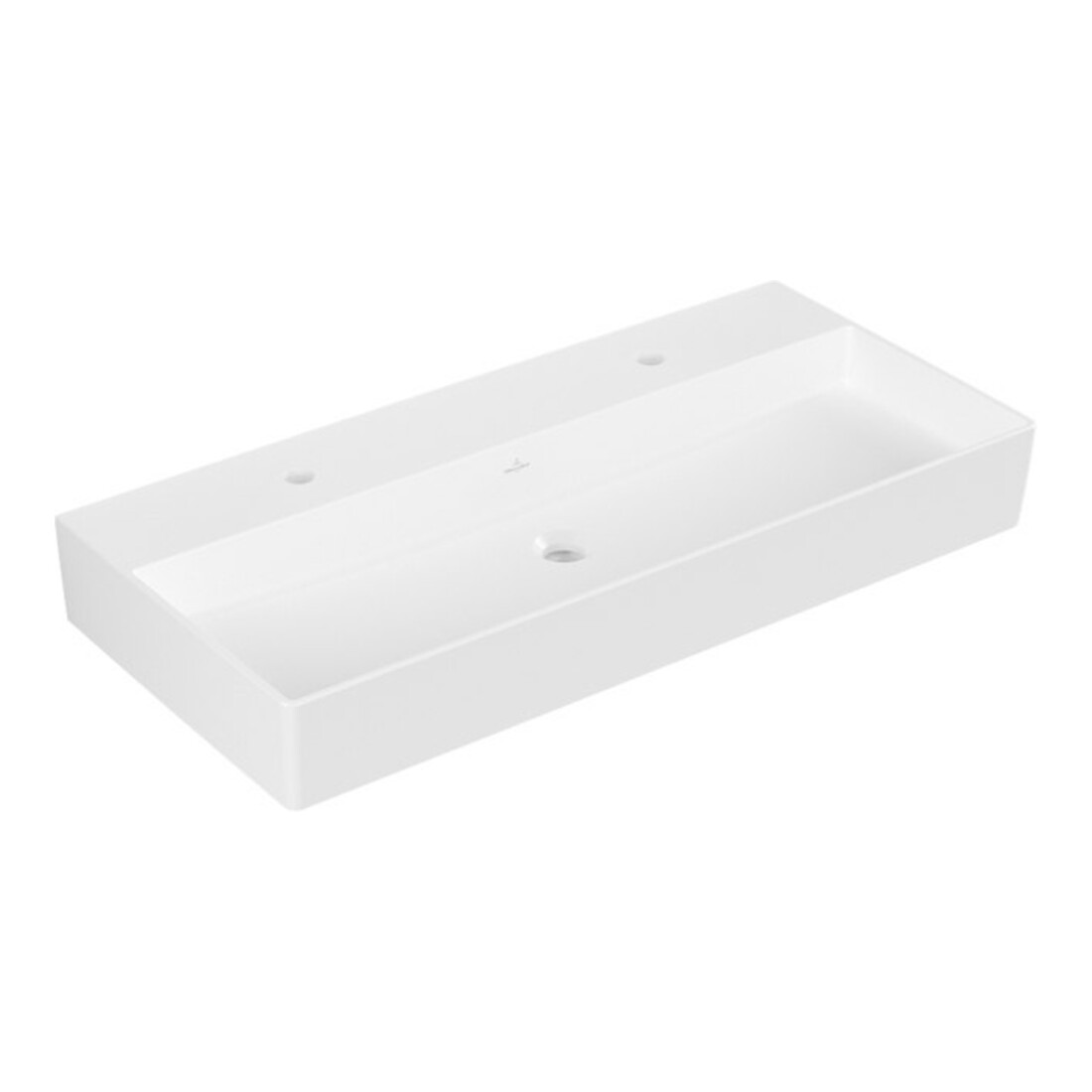 V&B Memento 2.0 Lavabo 100x47cm, 2xTrous robinet, sans trop-plein, blanc mat C+