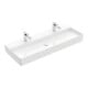 V&B Memento 2.0 Lavabo 120x47 cm, 2 trous de robinet, sans trop-plein, blanc alpin-1