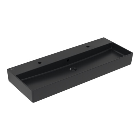 V&B Memento 2.0 Lavabo 120x47 cm, 2 trous robinet, avec trop-plein, bleu C-plus