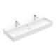 V&B Memento 2.0 Lavabo 120x47 cm, 2x trou robinet, avec trop-plein, blanc alpin-1