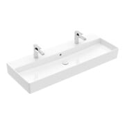 V&B Memento 2.0 Lavabo 120x47 cm, 2x trou robinet, avec trop-plein, blanc alpin