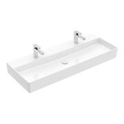 V&B Memento 2.0 lavabo 120x47 cm, 2x trou robinet, sans trop-plein, blanc alpin-3