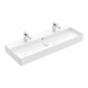 V&B Memento 2.0 Lavabo 120x47 cm, 2x trous robinet, avec trop-plein, blanc alpin-4
