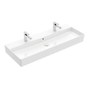V&B Memento 2.0 Lavabo 120x47 cm, 2x trous robinet, avec trop-plein, blanc alpin-4