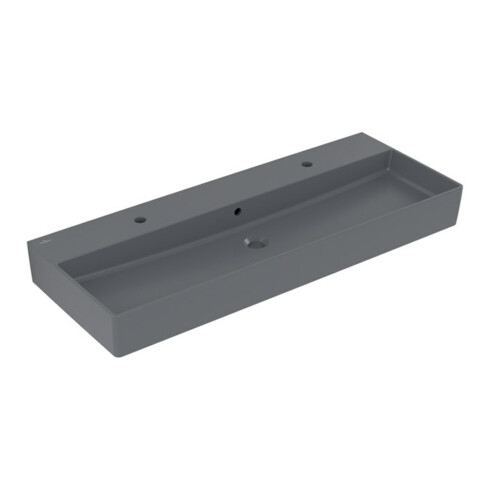V&B Memento 2.0 Lavabo 120x47 cm, 2xTrous robinet, avec trop-plein, graph. C+