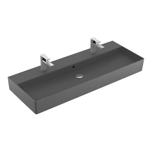 V&B Memento 2.0 Lavabo 120x47 cm, 2xTrous robinet, avec trop-plein, graph. C+
