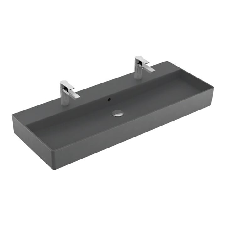 V&B Memento 2.0 Lavabo 120x47 cm, 2xTrous robinet, avec trop-plein, graph. C+