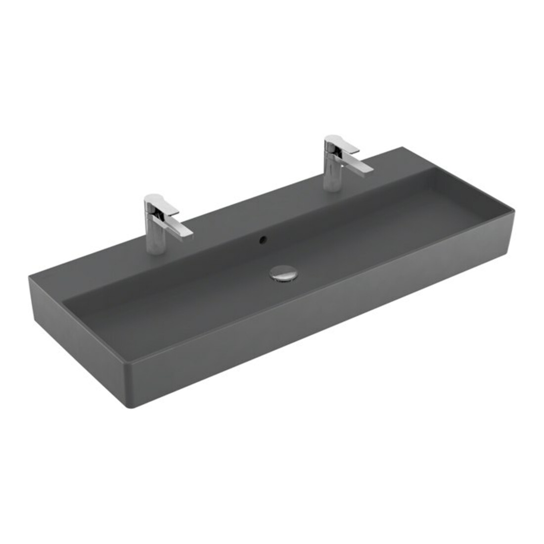V&B Memento 2.0 Lavabo 120x47 cm, 2xTrous robinet, avec trop-plein, graph. C+