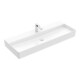 V&B Memento 2.0 Lavabo 120x47 cm, gs, robinet, sans trop-plein, blanc alp C+-1