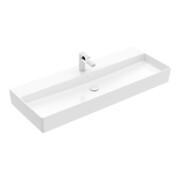 V&B Memento 2.0 Lavabo 120x47 cm, gs, robinet, sans trop-plein, blanc alp C+