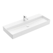 V&B Memento 2.0 Lavabo 120x47 cm, gs, robinet, sans trop-plein, blanc mat C+-3