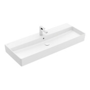 V&B Memento 2.0 Lavabo 120x47 cm, robinet, avec trop-plein, blanc mat C-plus