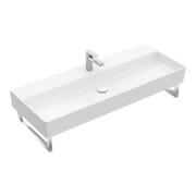 V&B Memento 2.0 Lavabo 120x47 cm, robinet, sans trop-plein, P noir C-plus