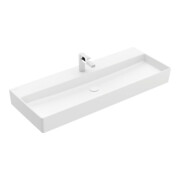 V&B Memento 2.0 Lavabo 120x47 cm, robinetterie, sans trop-plein, blanc mat C-plus