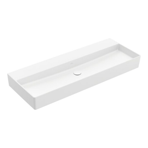 V&B Memento 2.0 Lavabo 120x47 cm, sans trop-plein, blanc pierre C-plus