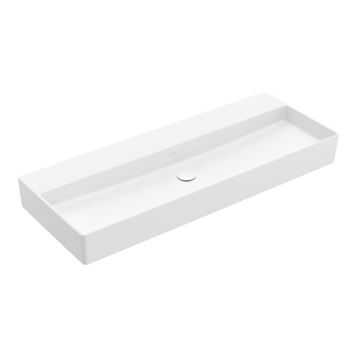 V&B Memento 2.0 Lavabo 120x47 cm, sans trop-plein, blanc pierre C-plus