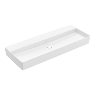 V&B Memento 2.0 lavabo 120x47 cm, sans trop-plein, blanc pierre C-plus