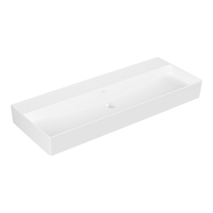 V&B Memento 2.0 lavabo 120x47 cm, sans trop-plein, blanc pierre C-plus