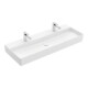 V&B Memento 2.0 Lavabo 120x47cm, 2 trous de robinet, sans trop-plein, blanc mat C+-1