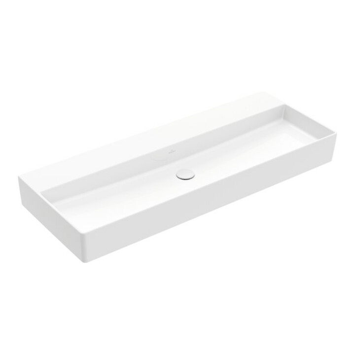 V&B Memento 2.0 Lavabo 120x47cm, sans trop-plein, blanc alpin