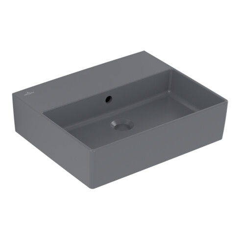 V&B Memento 2.0 Lavabo 50x42 cm, avec trop-plein, graphite C-plus
