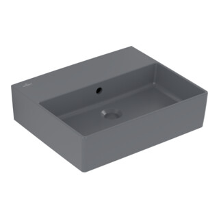 V&B Memento 2.0 lavabo 50x42 cm, fermé, avec trop-plein, graphite C-plus