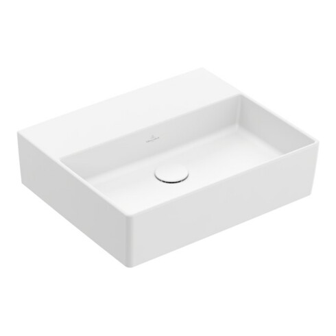 V&B Memento 2.0 Lavabo 50x42 cm, fermé, sans trop-plein, blanc brillant C-plus