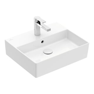 V&B Memento 2.0 Lavabo 50x42 cm, mit Hahnloch, mit Überlauf, alpinweiß