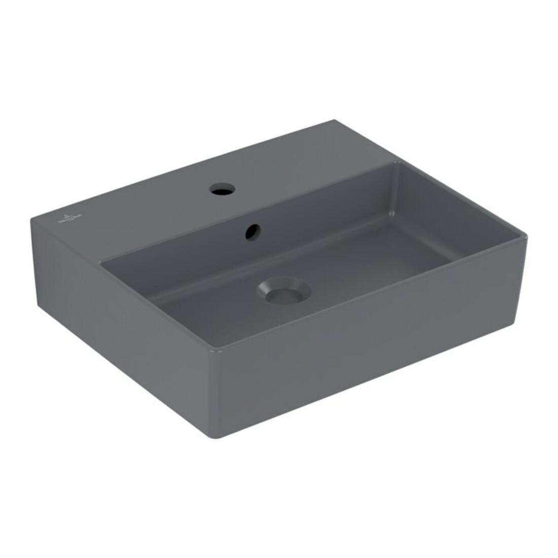 V&B Memento 2.0 Lavabo 50x42 cm, robinet, avec trop-plein, graphite C-plus