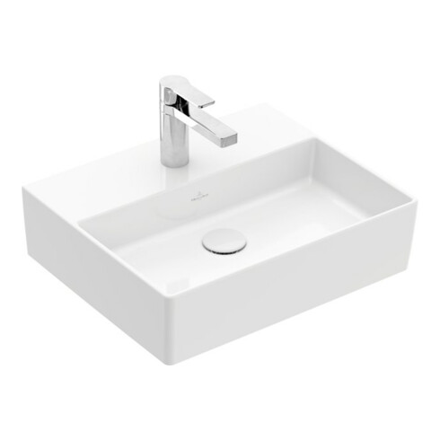 V&B Memento 2.0 Lavabo 50x42 cm, robinet, sans trop-plein, blanc alpin C-plus