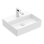 V&B Memento 2.0 Lavabo 50x42 cm, robinet, sans trop-plein, blanc alpin C-plus