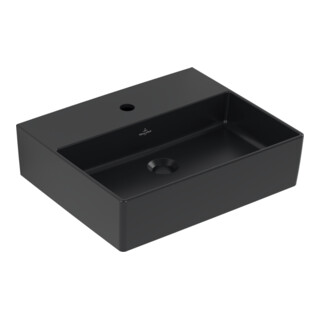 V&B Memento 2.0 Lavabo 50x42 cm, robinet, sans trop-plein, P noir C-plus