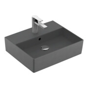 V&B Memento 2.0 Lavabo 50x42 cm, robinetterie, avec trop-plein, graphite C-plus