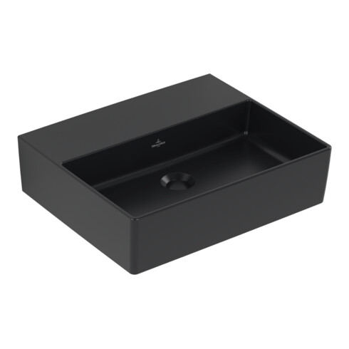 V&B Memento 2.0 Lavabo 50x42 cm, sans trop-plein, pure black C-plus