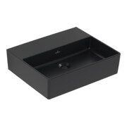 V&B Memento 2.0 Lavabo 50x42 cm, sans trop-plein, pure black C-plus