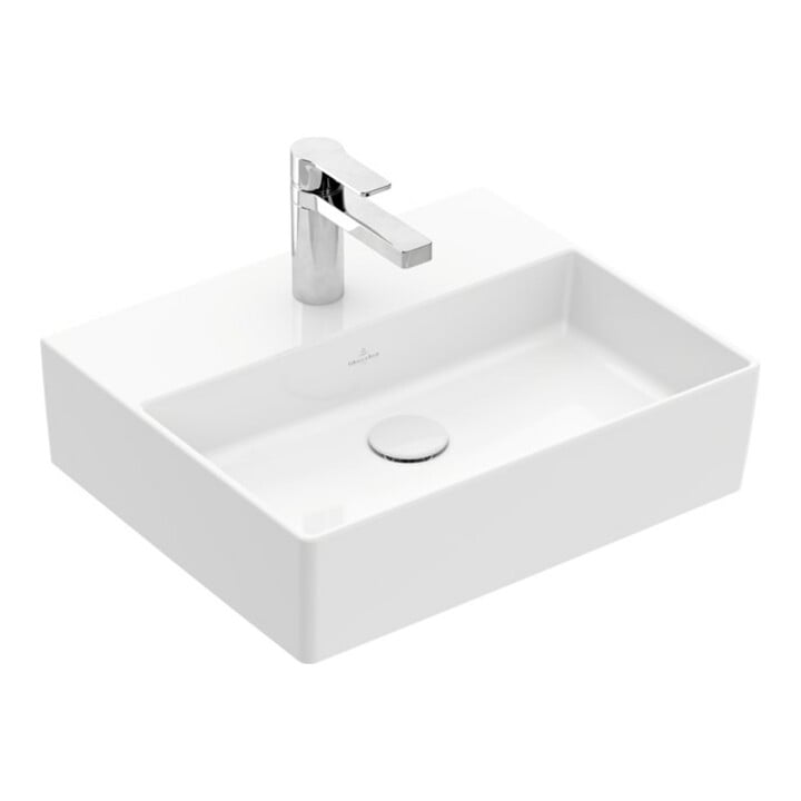 V&B Memento 2.0 Lavabo 50x42cm, robinet, sans trop-plein, blanc alpin