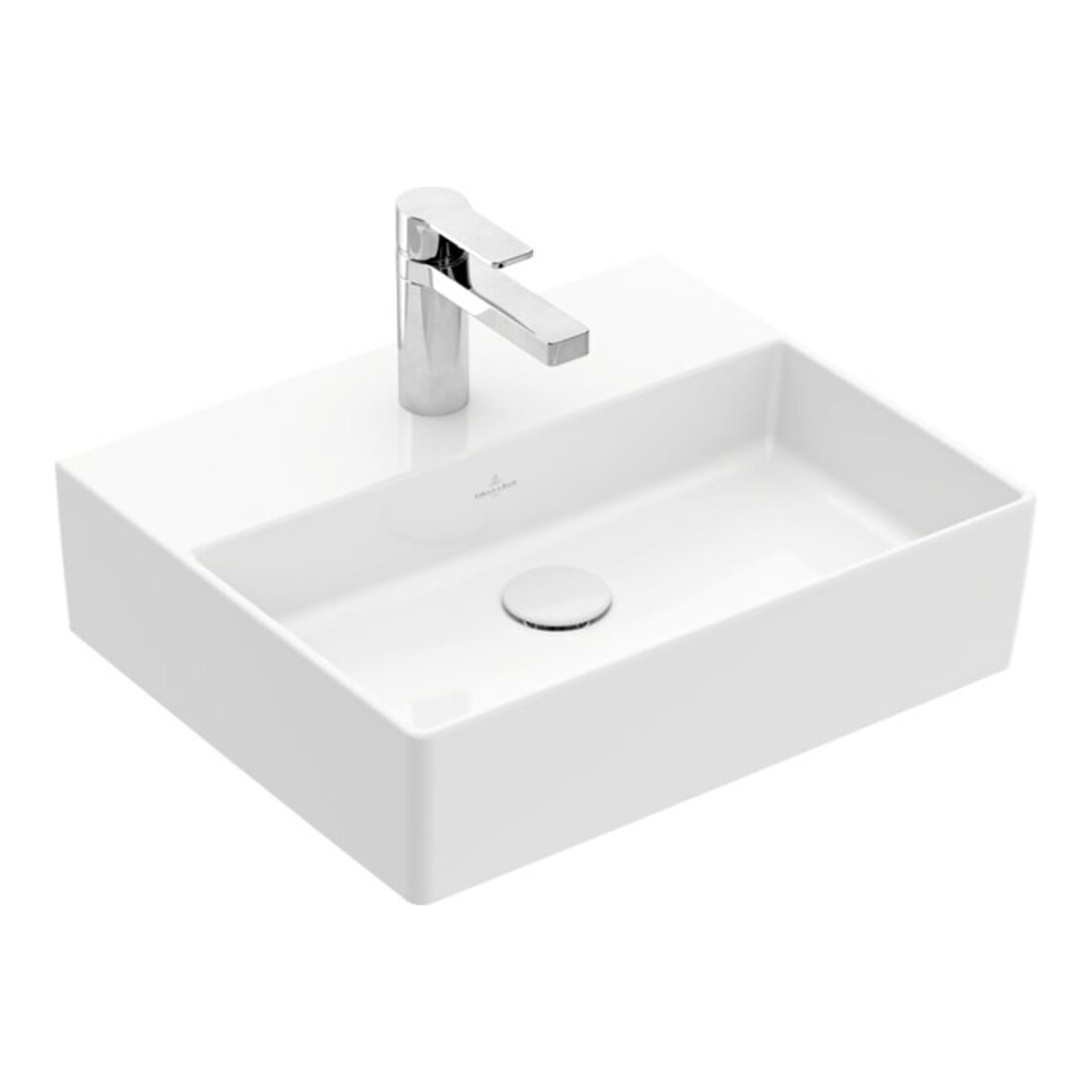 V&B Memento 2.0 Lavabo 50x42cm, robinet, sans trop-plein, blanc alpin